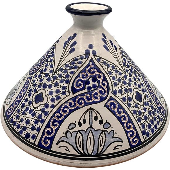 Williams Sonoma Tagine Hand-Painted Blue Moroccan Ceramic Cookware Lid Only - Picture 4 of 6